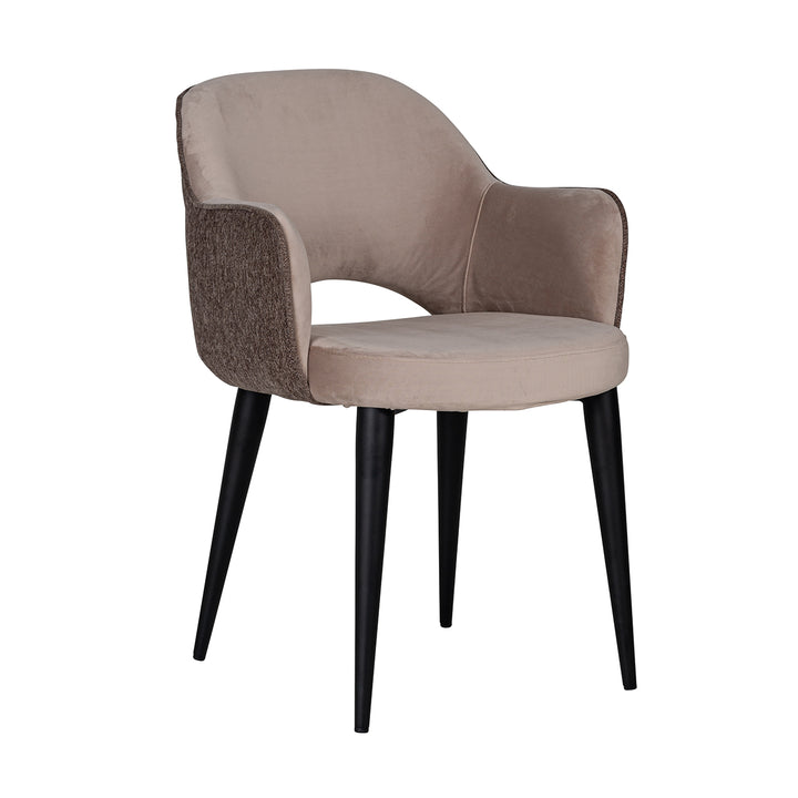 Richmond Interiors Samt-Armlehnstuhl Giovanna | Khaki & Stone
