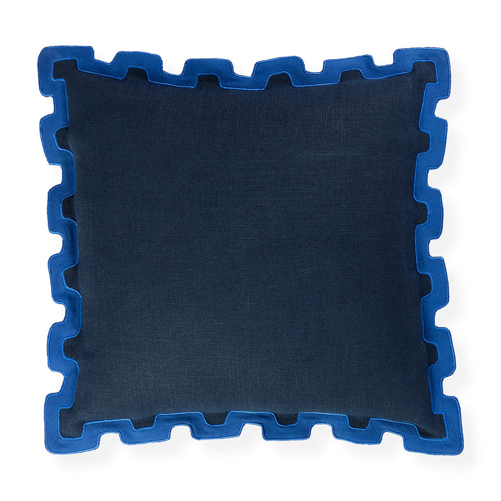 Jonathan Adler Kissen Santorini Border Blau 55x55 cm