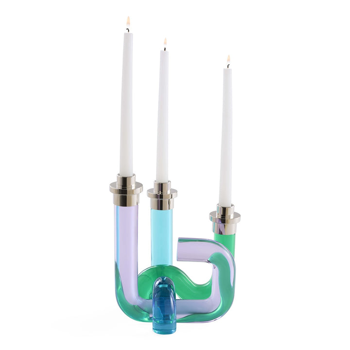Jonathan Adler Kerzenständer Pompidou | Blau, Grün & Lila