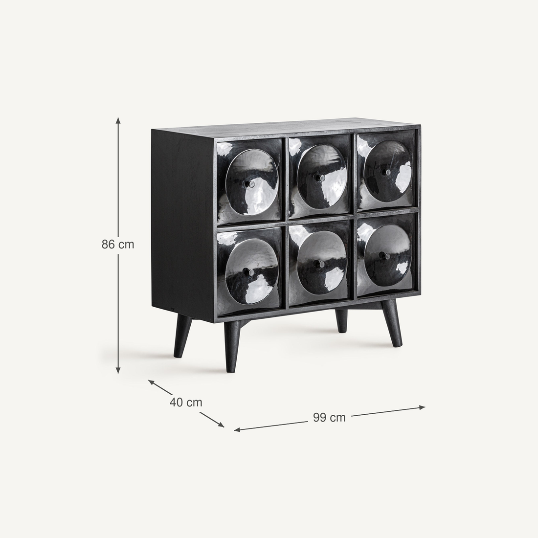 Vical Chest Of Drawers Rauly Made Of Mango Wood | Black – Abmessungen