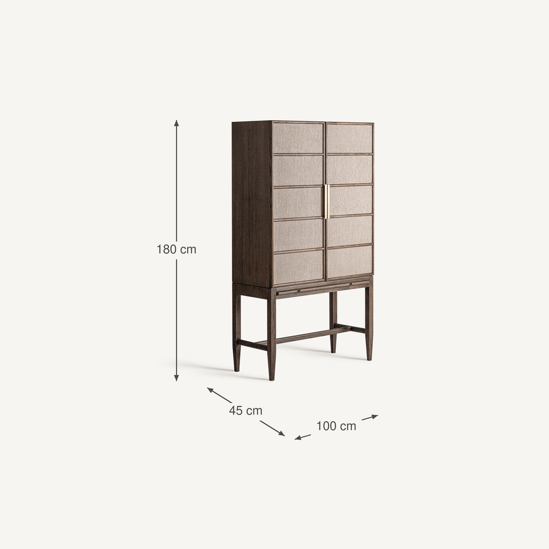 Vical Armoire Vienne en placage chêne avec cannage – Abmessungen