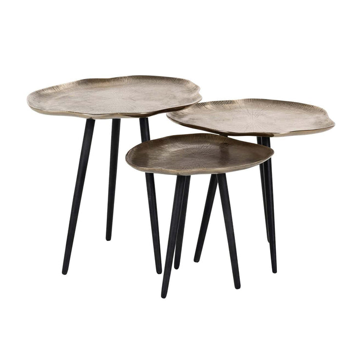 Richmond Interiors 3er Set Couchtisch Volenta | Champagne gold