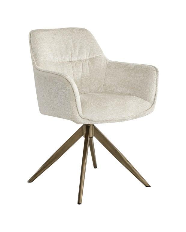 Richmond Interiors Chenille-Drehstuhl Aline | Weiß