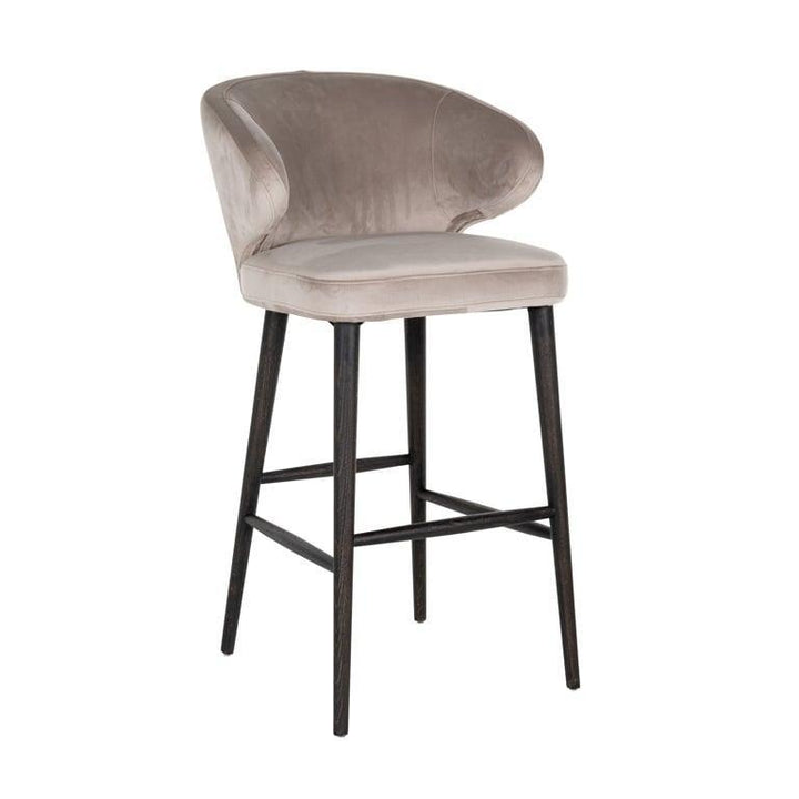 Richmond Interiors Samt-Barhocker Indigo | khaki