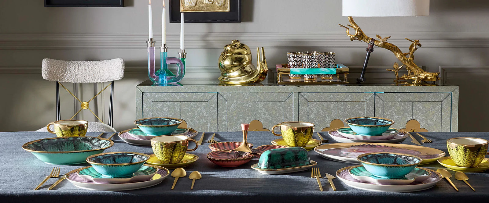 Jonathan Adler rechteckiges Servier- und Dekotablett Como Tray | Multi