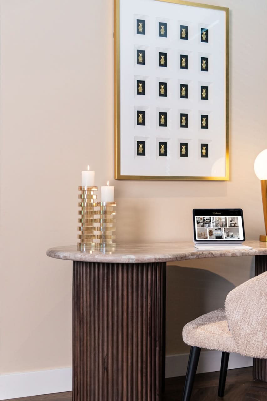 Richmond Interiors Marmor-Schreibtisch Rashford