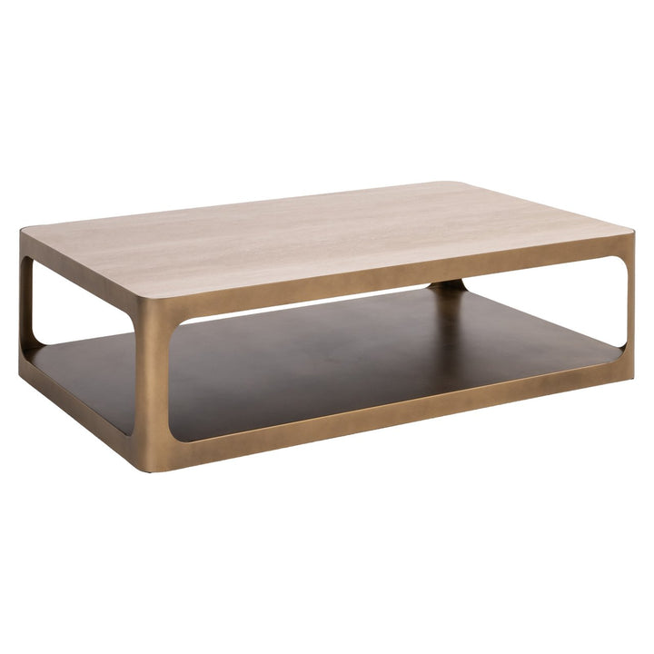 Richmond Interiors 2-in-1 Couchtisch Claridge Brushed Gold | 130x80 cm