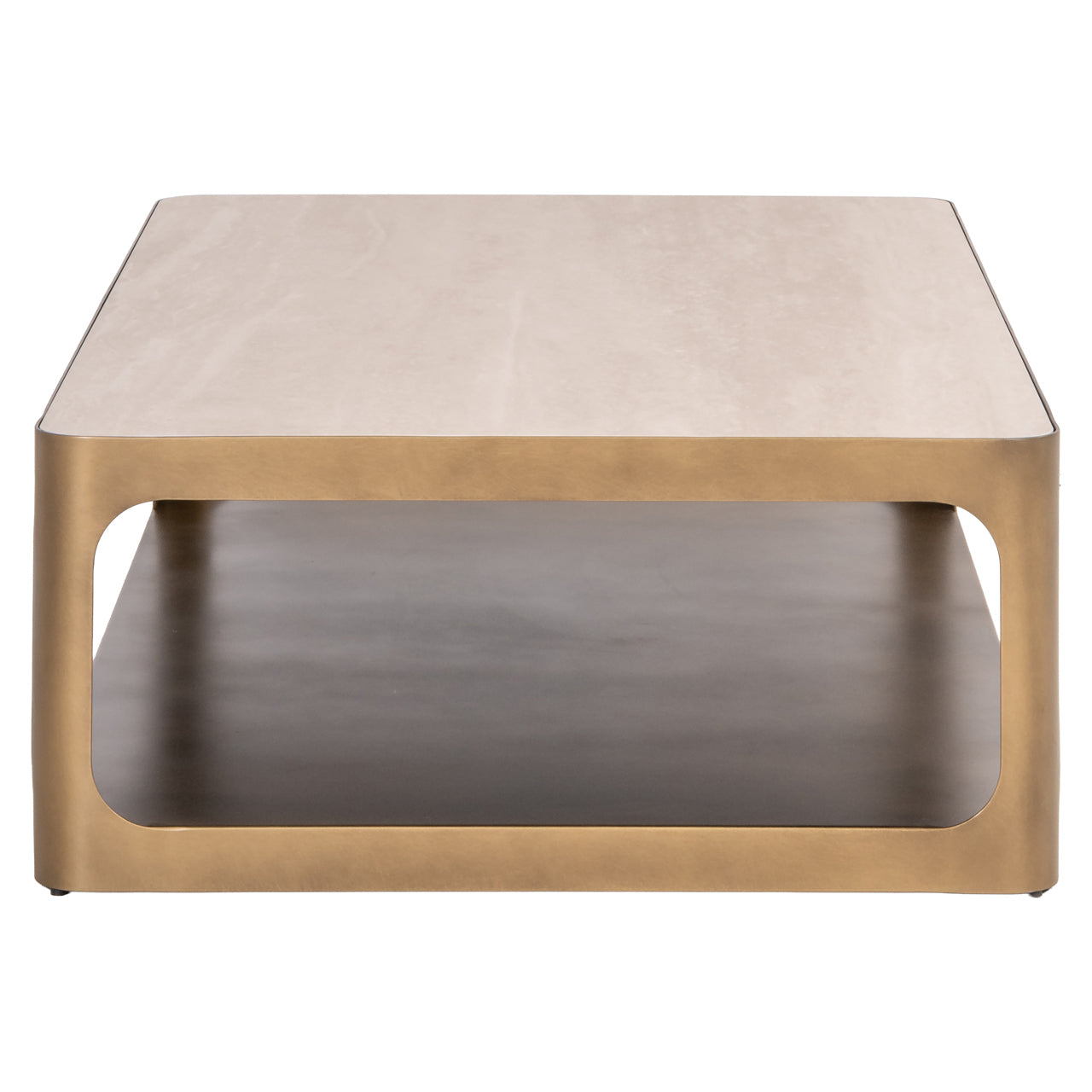 Richmond Interiors Couchtisch Claridge Brushed Gold | 130x80 cm
