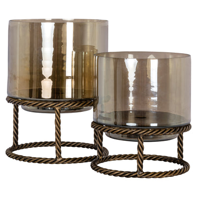 Richmond Interiors Windlicht Ropia gold | H 25 cm