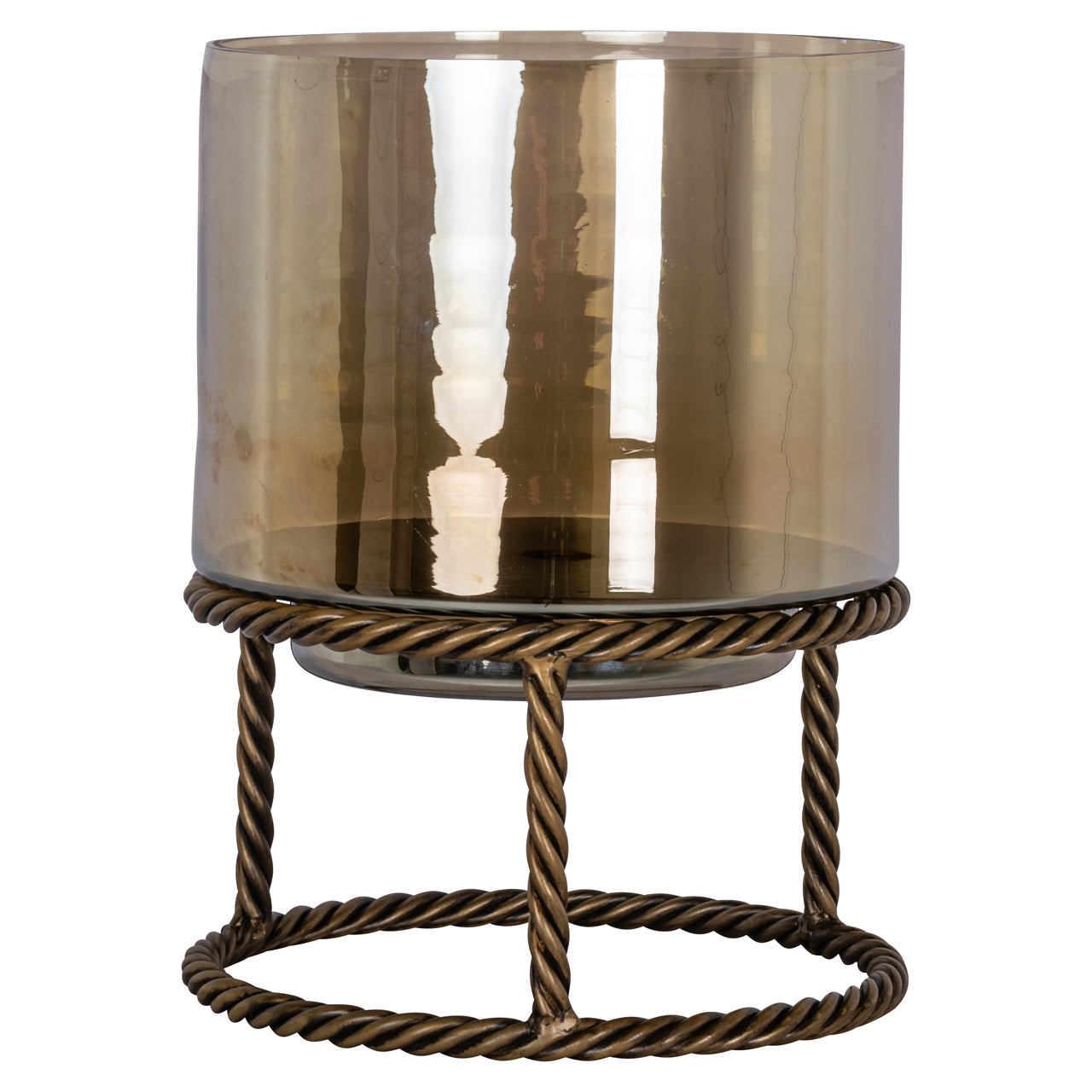 Richmond Interiors Windlicht Ropia gold | H 32 cm