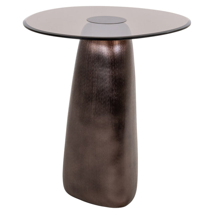 Richmond Interiors runder Beistelltisch Hayden mit Glasplatte | Bronze