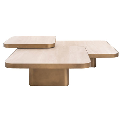 Richmond Interiors 3er Set Couchtisch Cumulus | Brushed Gold