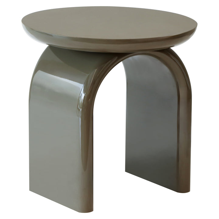 Richmond Interiors glänzender Lack-Beistelltisch Merrick | Olivgrün