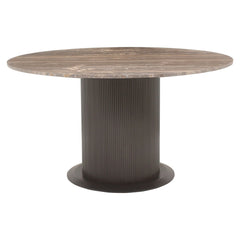 Richmond Interiors runder Travertin-Esstisch Russo braun | ø 140 cm