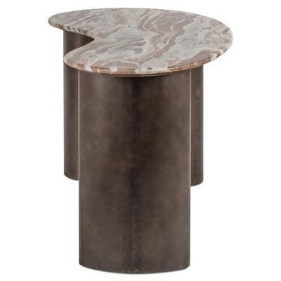 Richmond Interiors organischer Marmor-Schreibtisch Brando | Blush beige