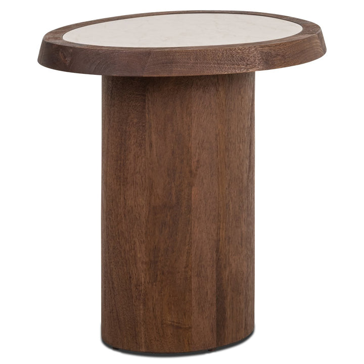 Richmond Interiors ovaler Marmor-Beistelltisch Melrose | braun