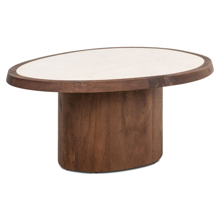 Richmond Interiors ovaler Marmor-Couchtisch Melrose | braun