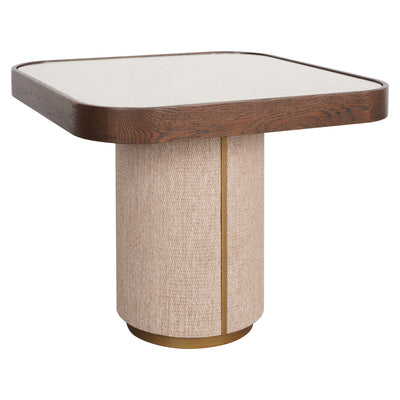 Richmond Interiors quadratischer Beistelltisch Willox mit Leinen und Glastop