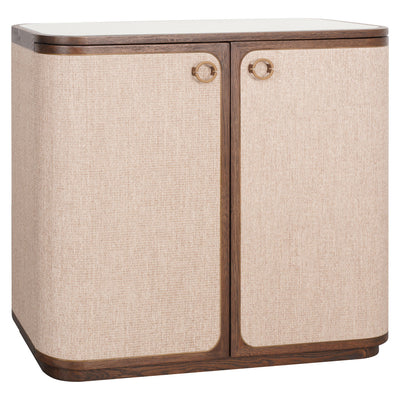 Richmond Interiors Sideboard kleiner Schrank Willox mit Leinen | 2-türig