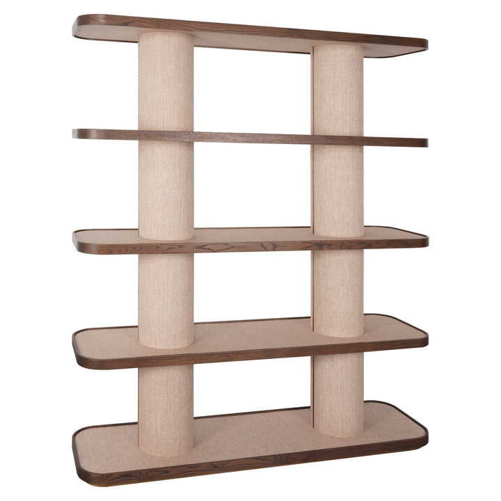 Richmond Interiors offenes Regal Willox mit Leinen | H 180 cm