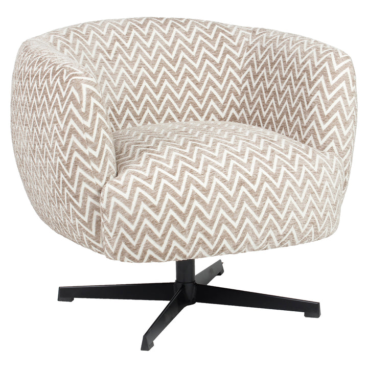 Richmond Interiors Drehsessel Estelle mit Zick-Zack Muster | Sand