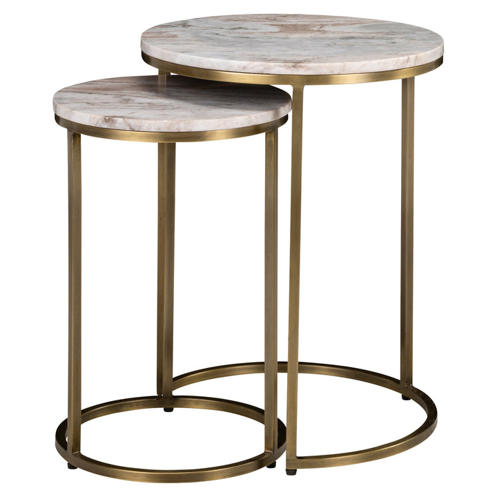 Richmond Interiors 2er Set Marmor-Beistelltisch Bottega | Blush Beige