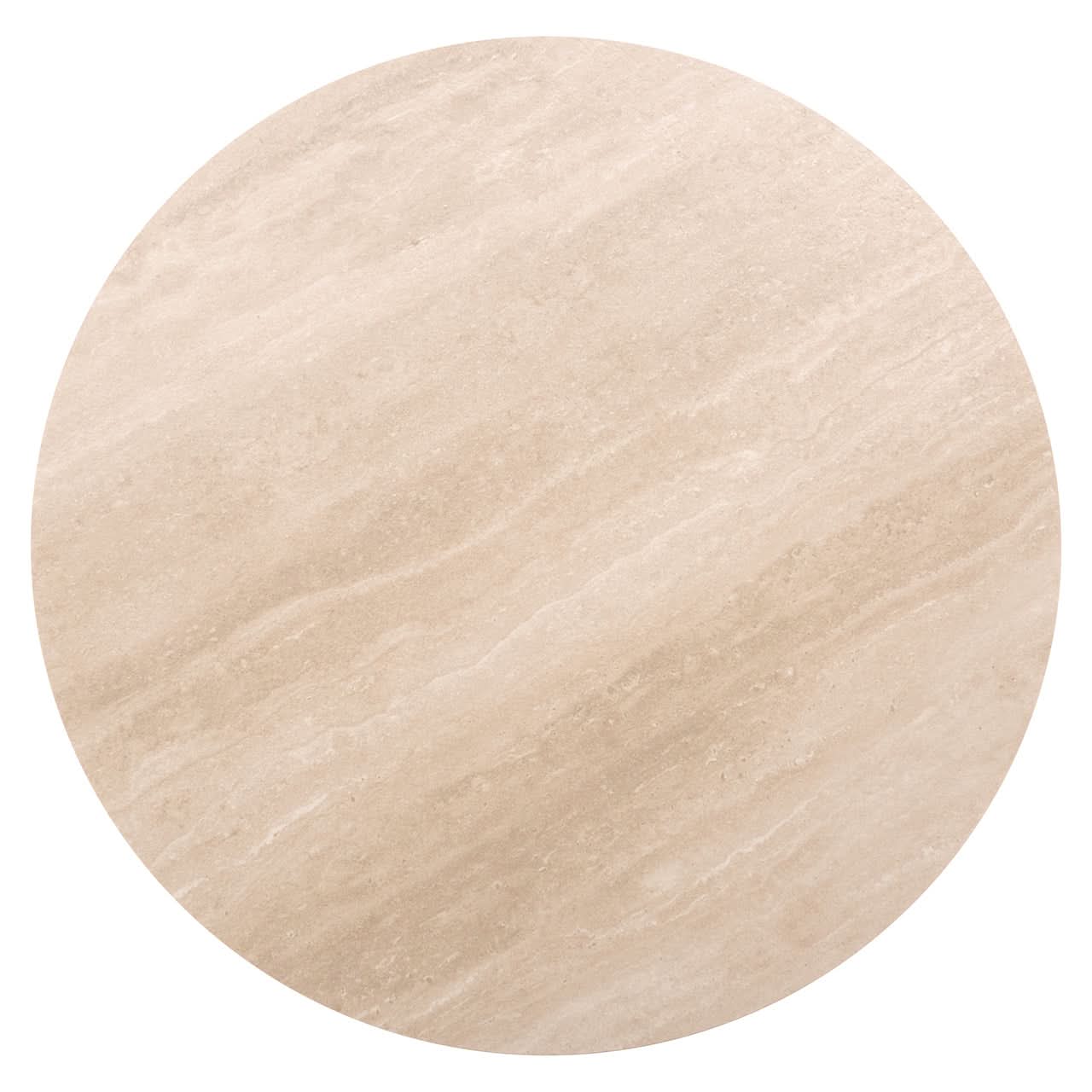 Richmond Interiors Runder Travertin Bistrotisch Ritz Braun | Ø 75 cm