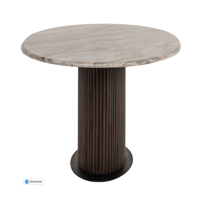 Richmond Interiors ovaler Marmor Esstisch Rasford dunkelbraun | 200 cm