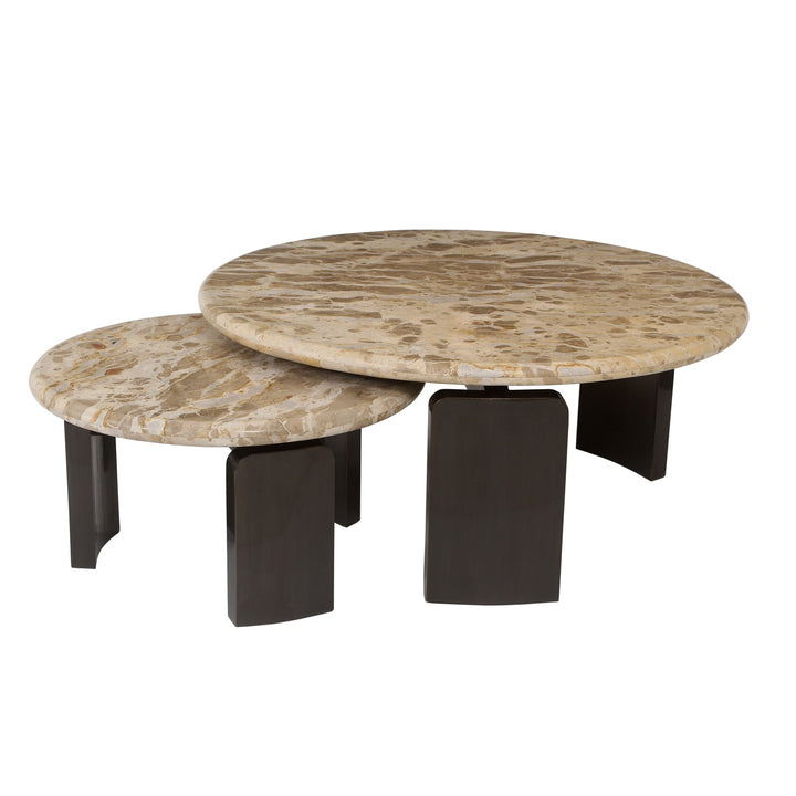 Richmond Interiors 2er Set Marmor-Couchtisch Bayonne | Bronze