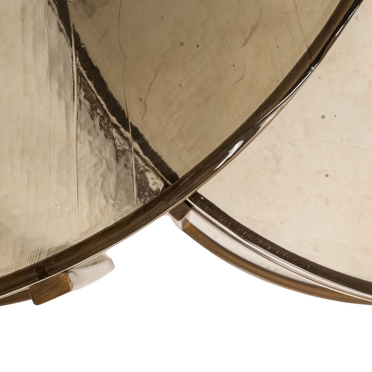 Richmond Interiors 2er Set Couchtisch Cleo aus Glas | Gebürstetes Gold