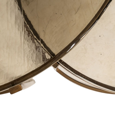 Richmond Interiors 2er Set Couchtisch Cleo aus Glas | Gebürstetes Gold