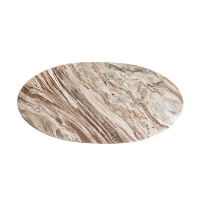 Richmond Interiors ovaler Marmor Esstisch Rasford dunkelbraun | 200 cm