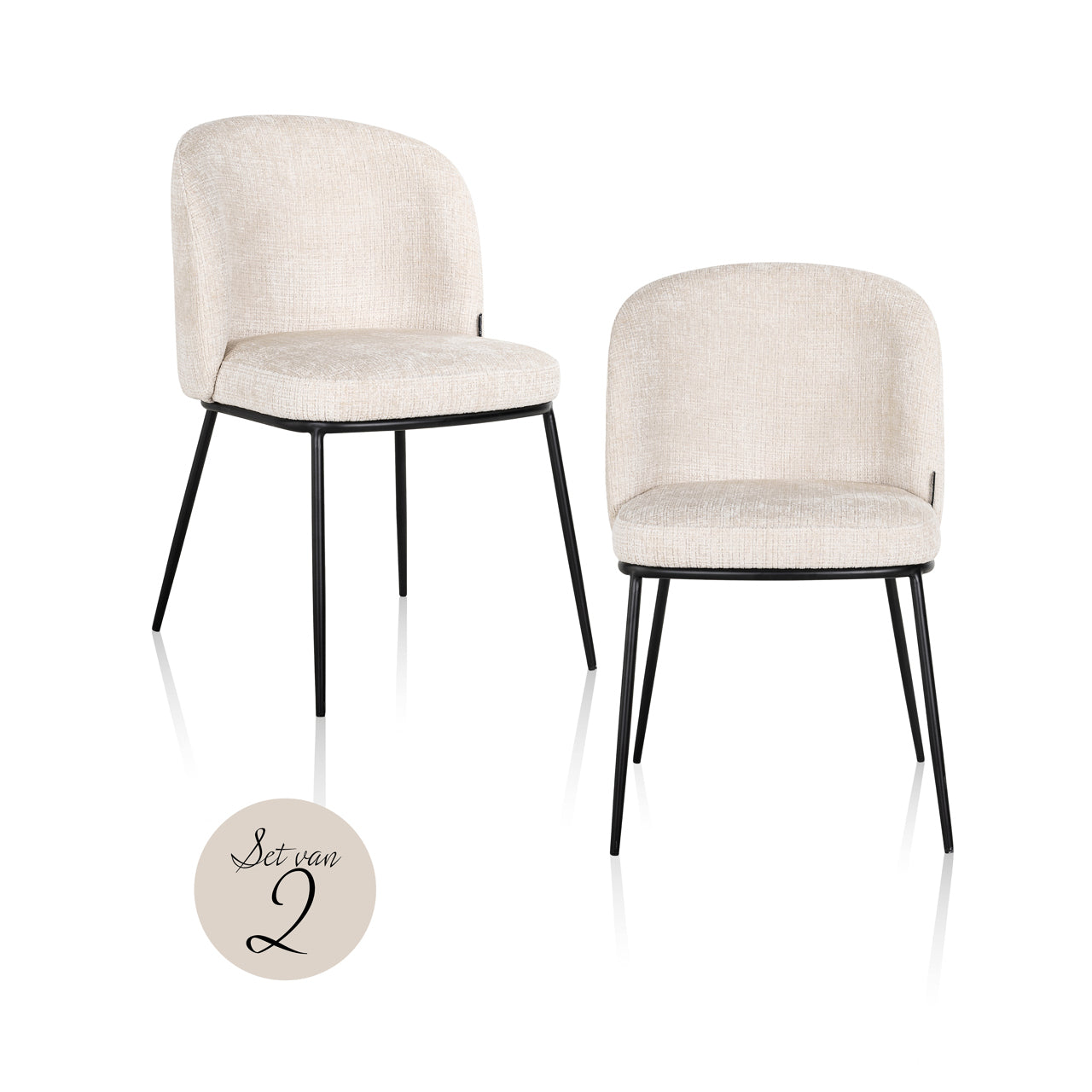 Richmond Interiors 2er Set Esszimmerstuhl Elvi | Beige