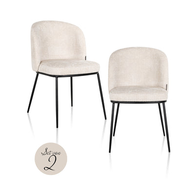 Richmond Interiors 2er Set Esszimmerstuhl Elvi | Beige