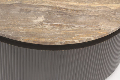 Richmond Interiors runder Travertin-Couchtisch Russo braun | ø 90 cm