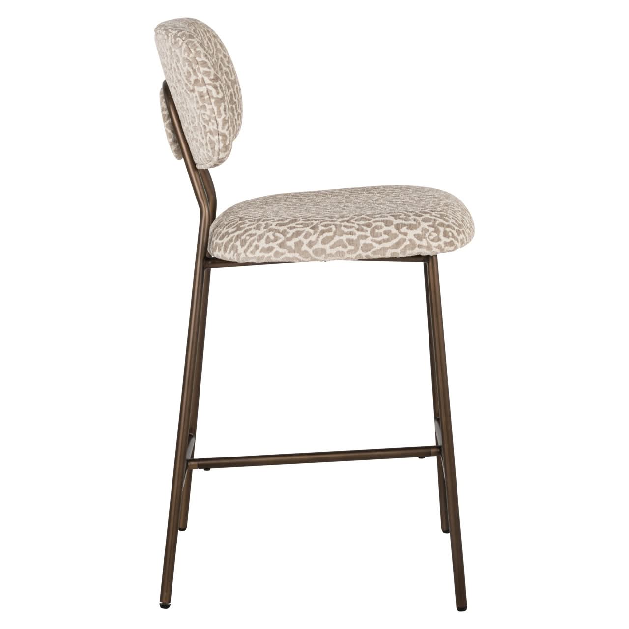 Richmond Interiors 2er Set Barhocker Counterstuhl Xenia | Beige Leopard