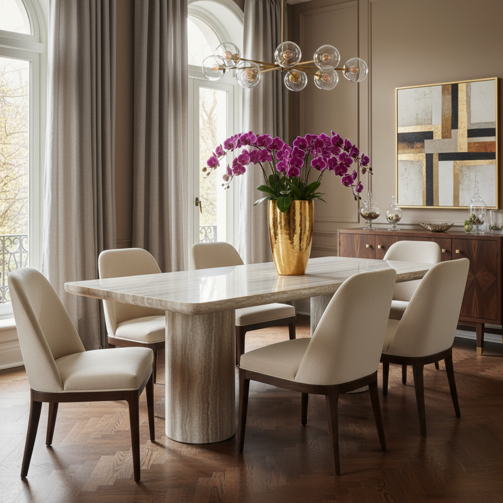 Richmond Interiors Marmor Esstisch Nebula grau | 225 cm