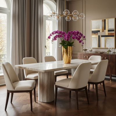 Richmond Interiors Marmor Esstisch Nebula grau | 225 cm