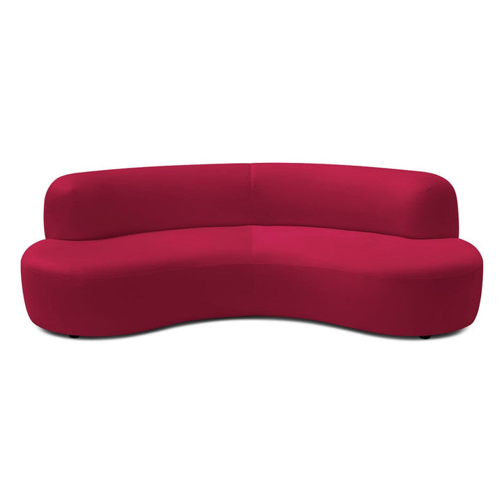 Abhika Samt-Nierensofa Lorraine 3-Sitzer | Rot
