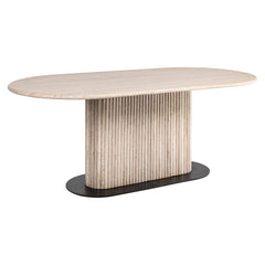 Richmond Interiors Table À Manger Ovale En Travertin La Cantera | 200 cm