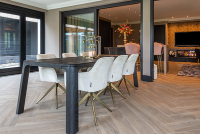 Richmond Interiors Chenille-Drehstuhl Aline | Weiß