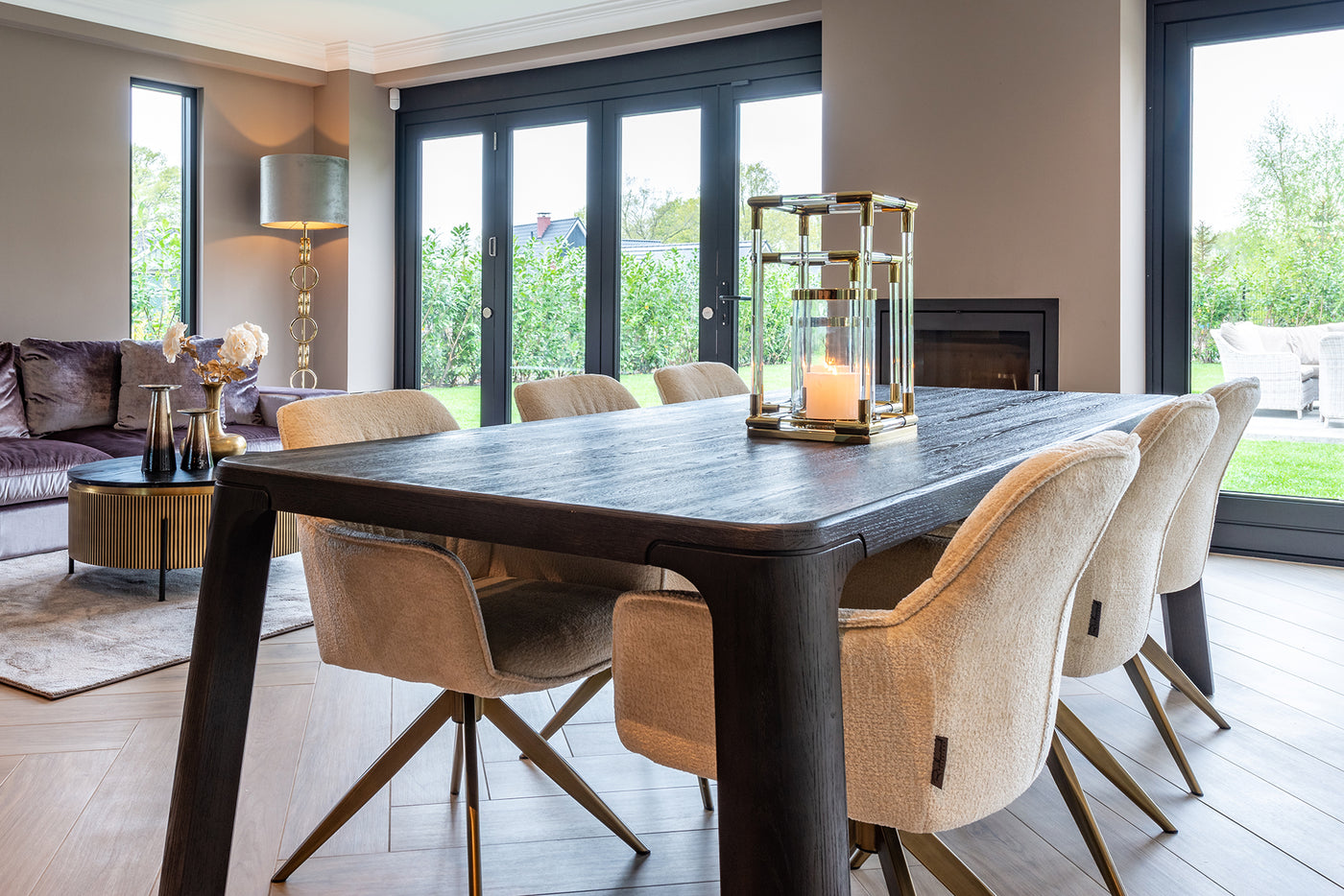 Richmond Interiors Chenille-Drehstuhl Aline | Weiß