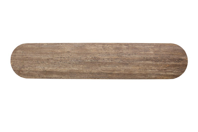 Richmond Interiors ovales Travertin TV-Lowboard Russo braun | 4-türig