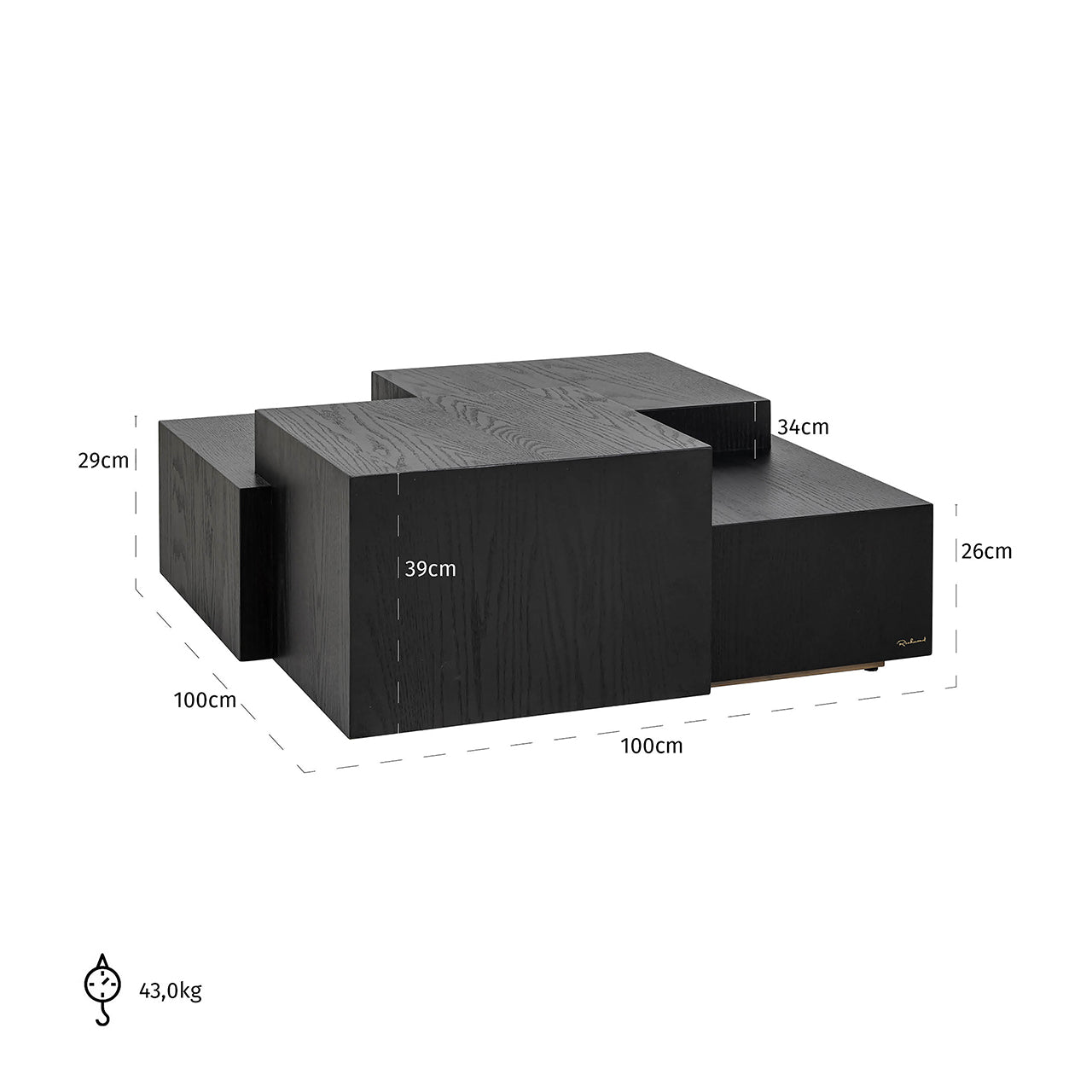 Richmond Interiors Couchtisch Lennox | Dunkelbraun