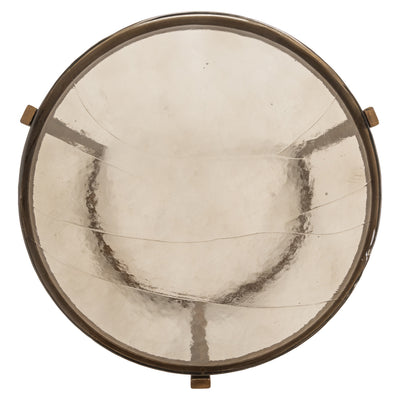 Richmond Interiors 2er Set Beistelltisch Cleo aus Glas | Gebürstetes Gold