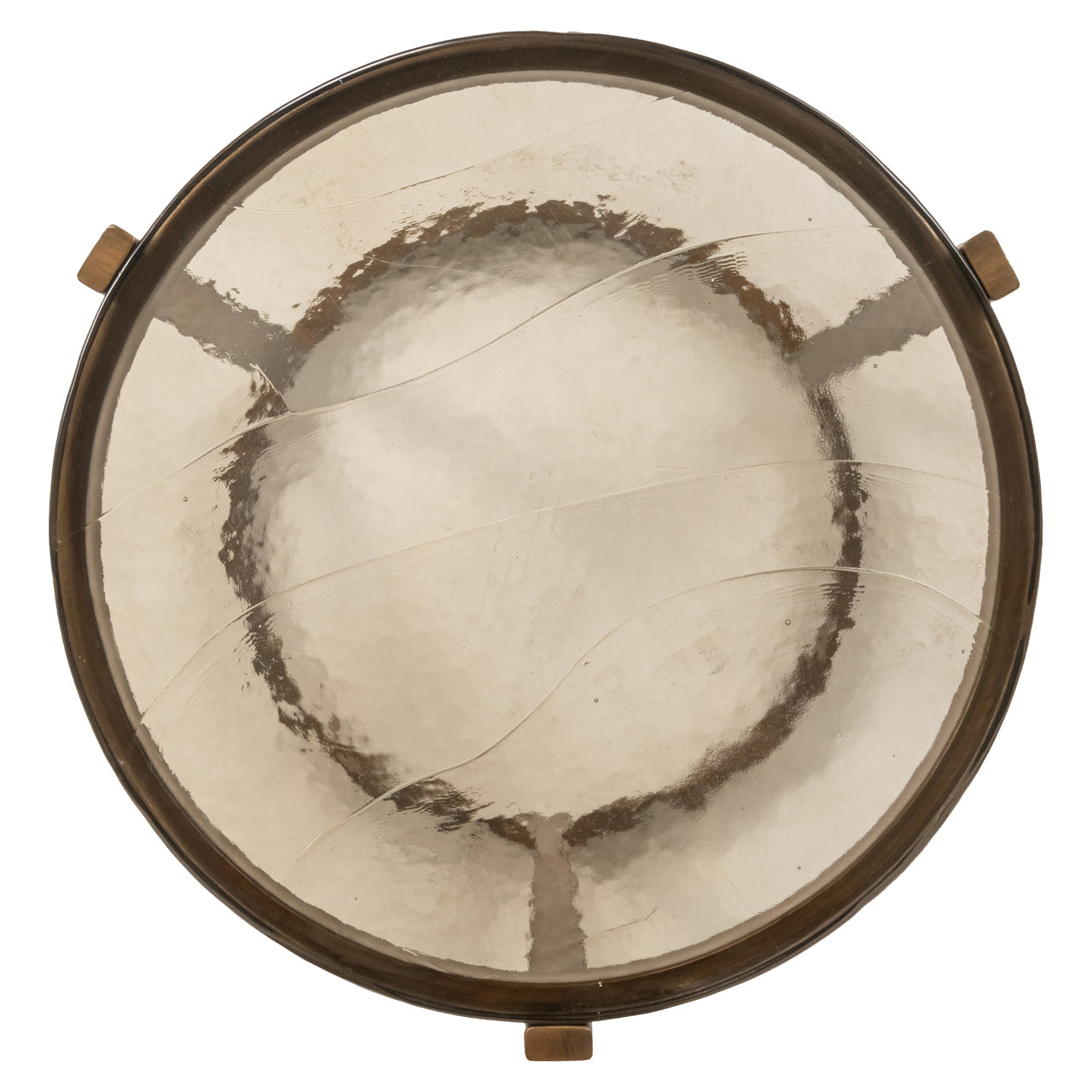 Richmond Interiors 2er Set Beistelltisch Cleo aus Glas | Gebürstetes Gold