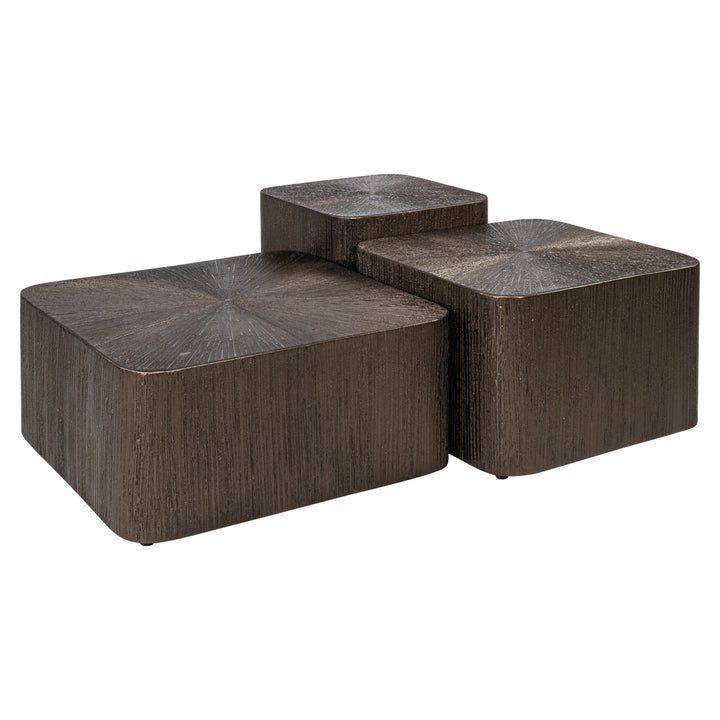 Richmond Interiors 3er Set Couchtisch Cubes | Bronze