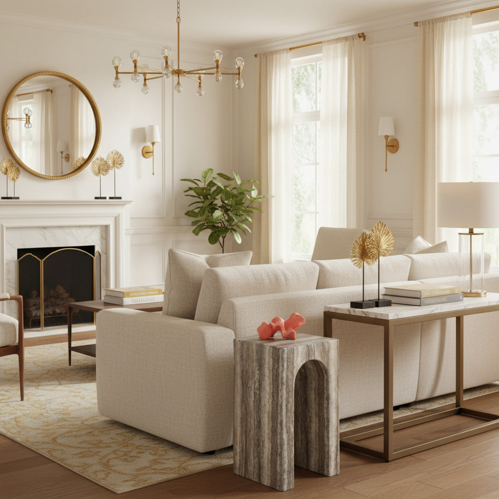 Richmond Interiors Marmor Beistelltisch Dulce | Grau