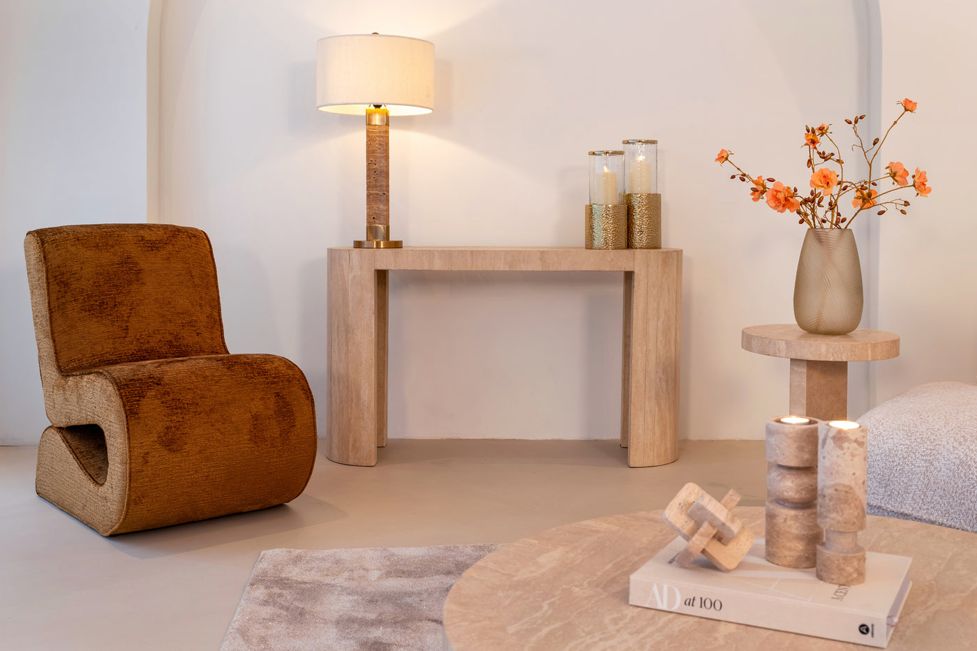 Richmond Interiors Chenilla-Sessel Frankie | brandy