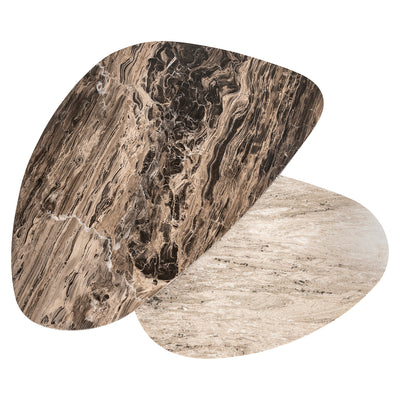 Richmond Interiors 2er Set Marmor-Couchtisch Nazario | Grau-Braun